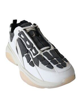 Amiri Bone Runner Leather Suede Mesh Sneaker Cream Black